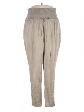 Lafayette 148 New York Taupe High-Waist Smocked Pants